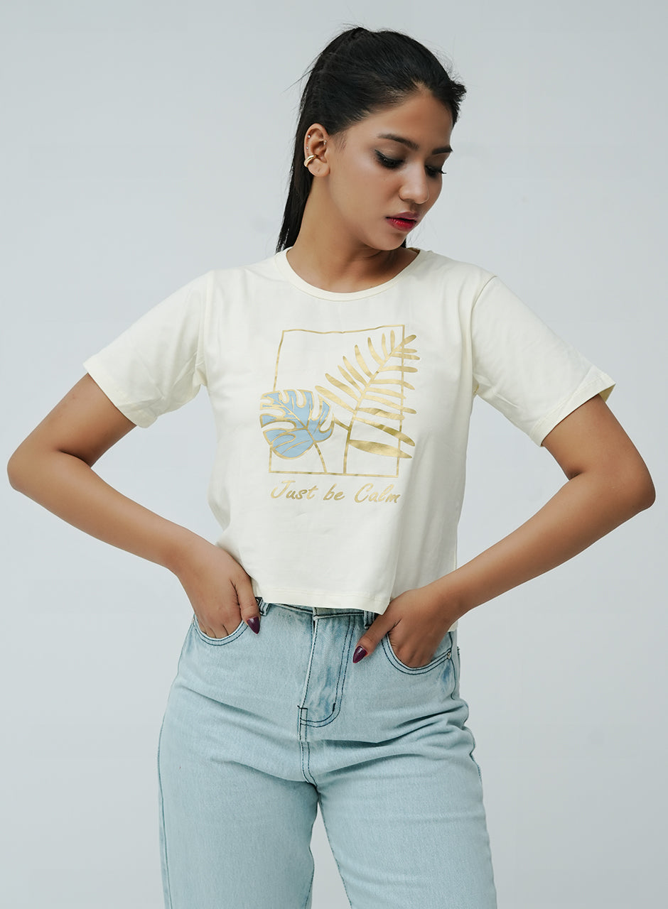 Just be calm Tee - White