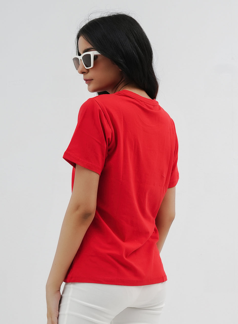 Red Printed Tee