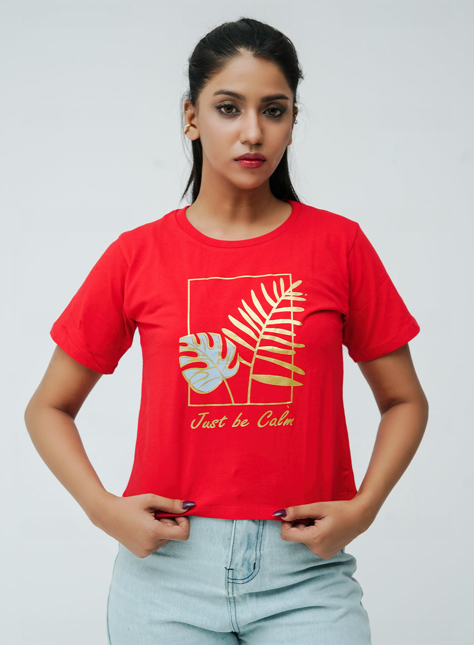 Just be calm Tee - Red