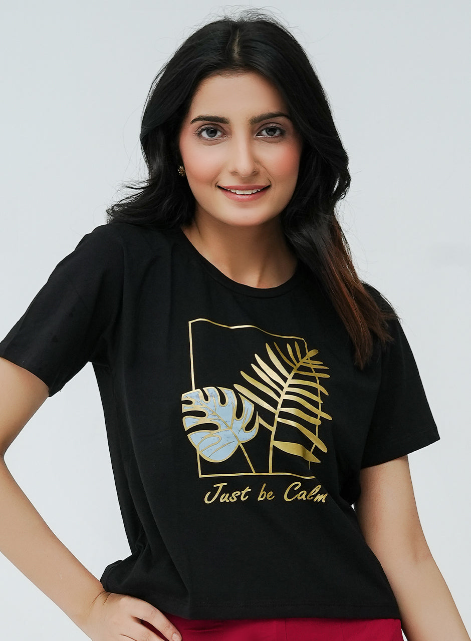 Just be calm Tee - Black