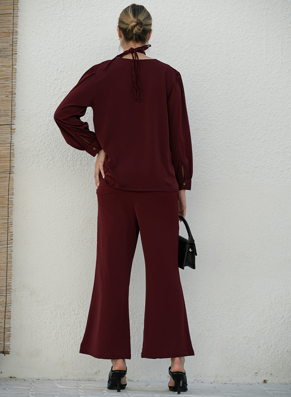 Scarlet - Red wine Collar Co-ord