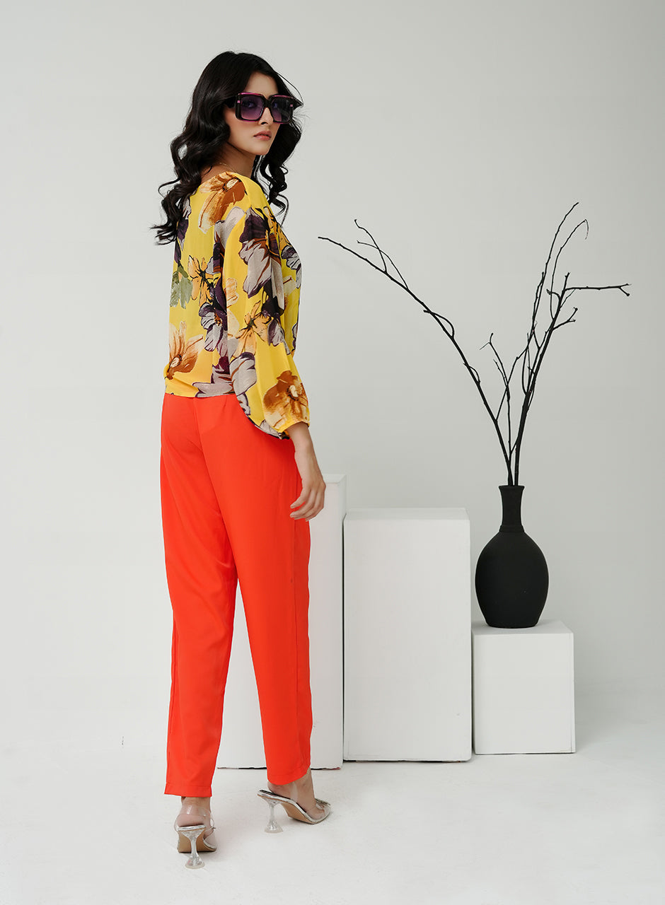 Orange - Women Pants