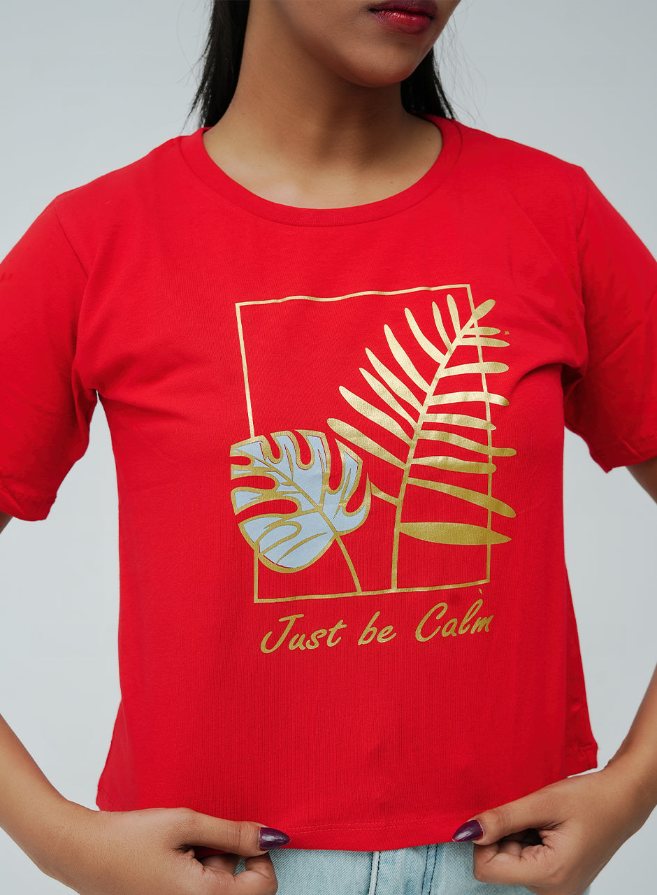 Just be calm Tee - Red