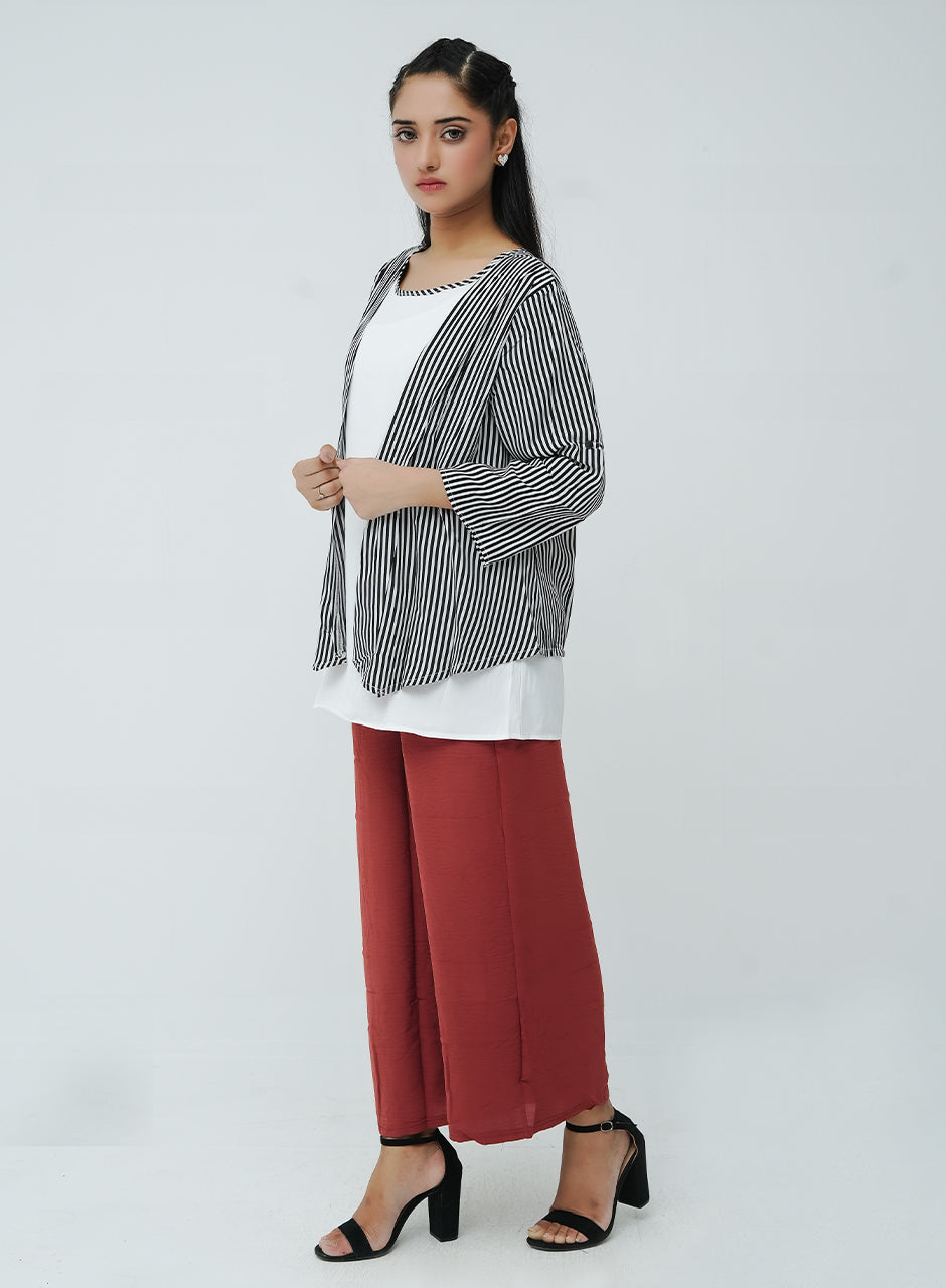 Striped Cardigan - Blue