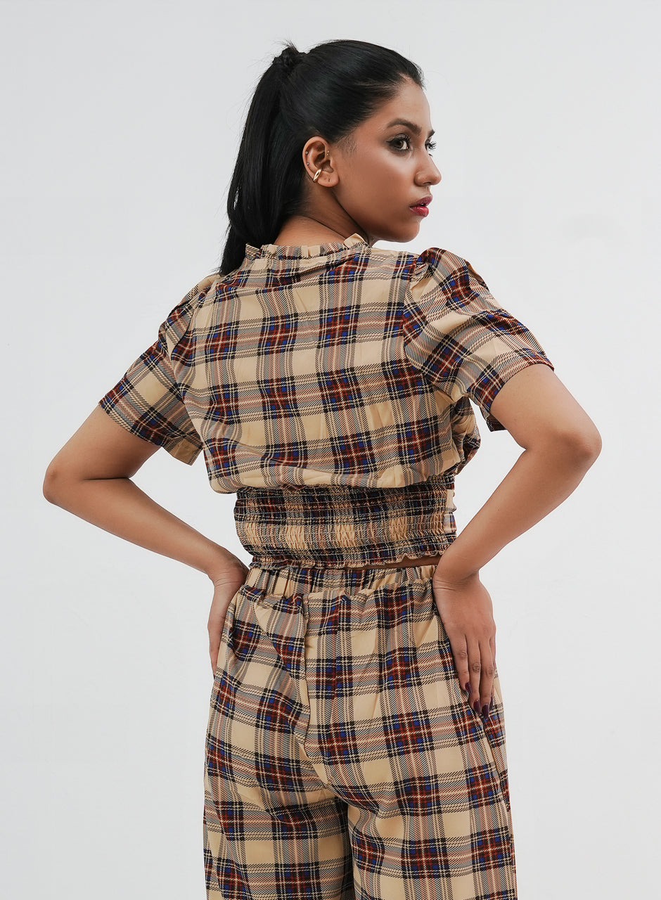 Checkered Co-ord Beige