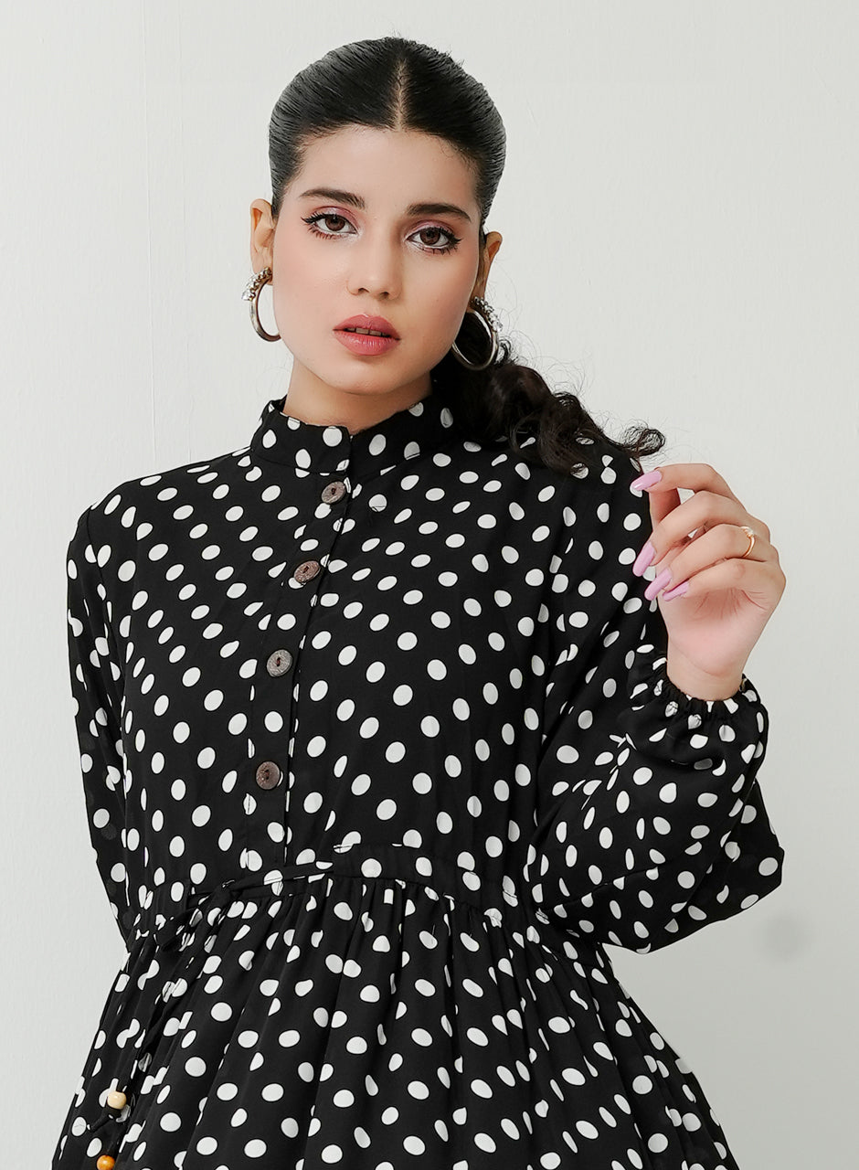 Polka Dots- Black Frock