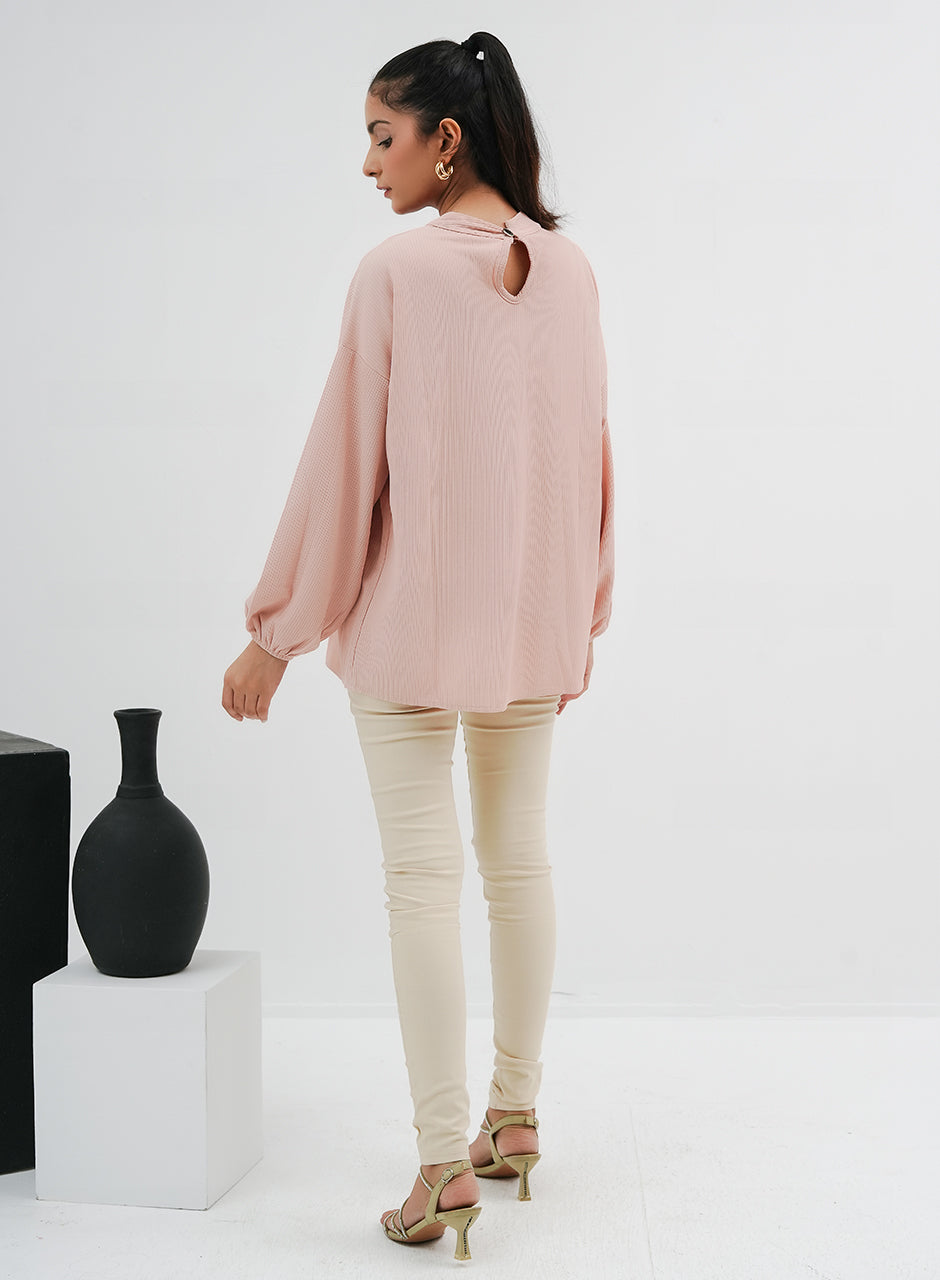 Balloon Sleeve Shirt - Pink