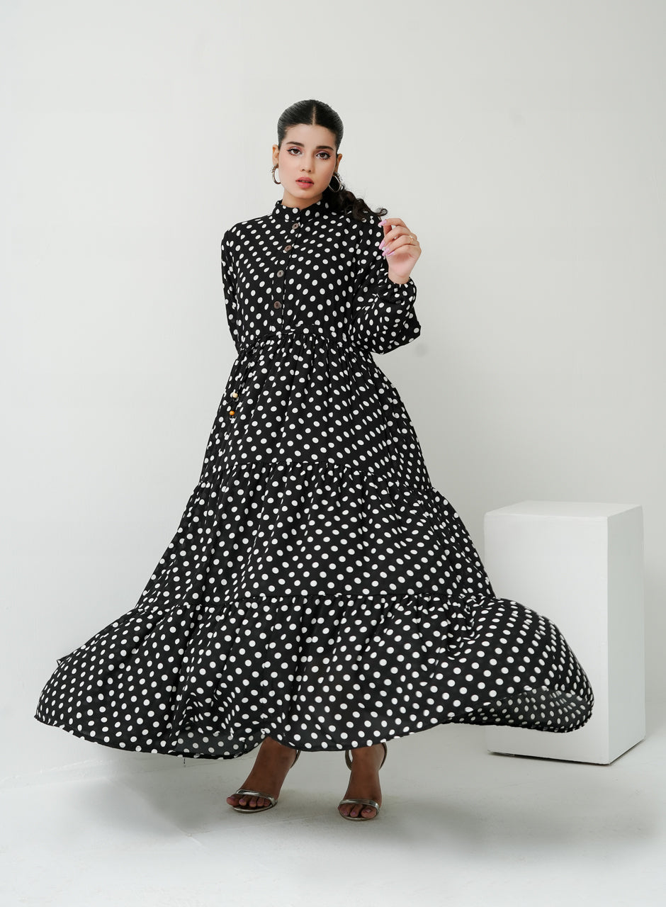 Polka Dots- Black Frock