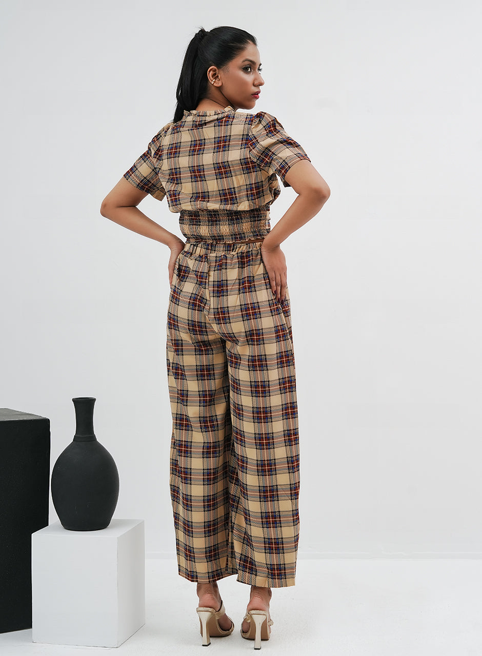 Checkered Co-ord Beige