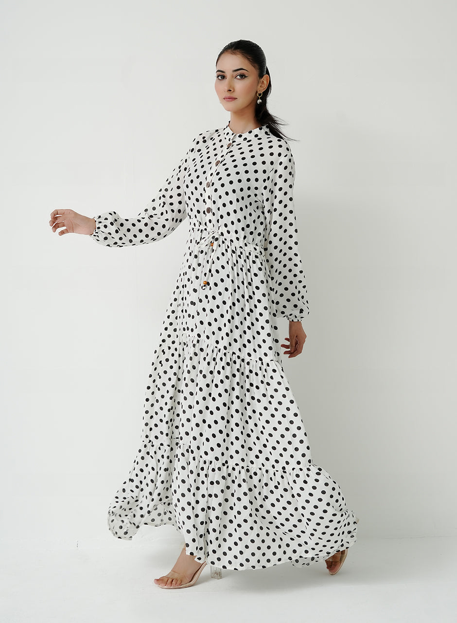Polka Dots- White Frock