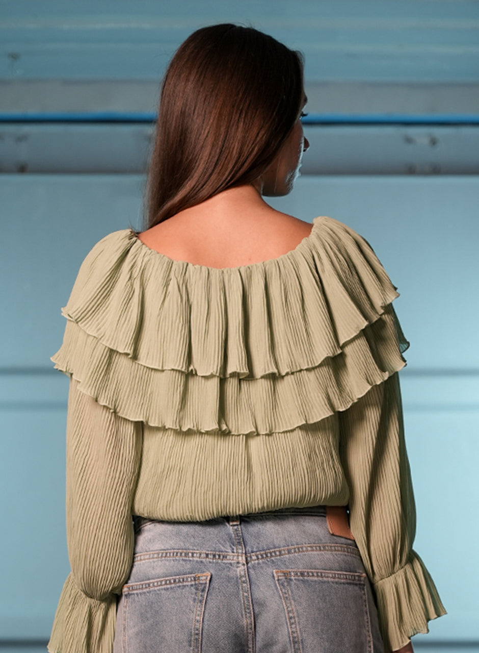 Sage Off-Shoulder Top