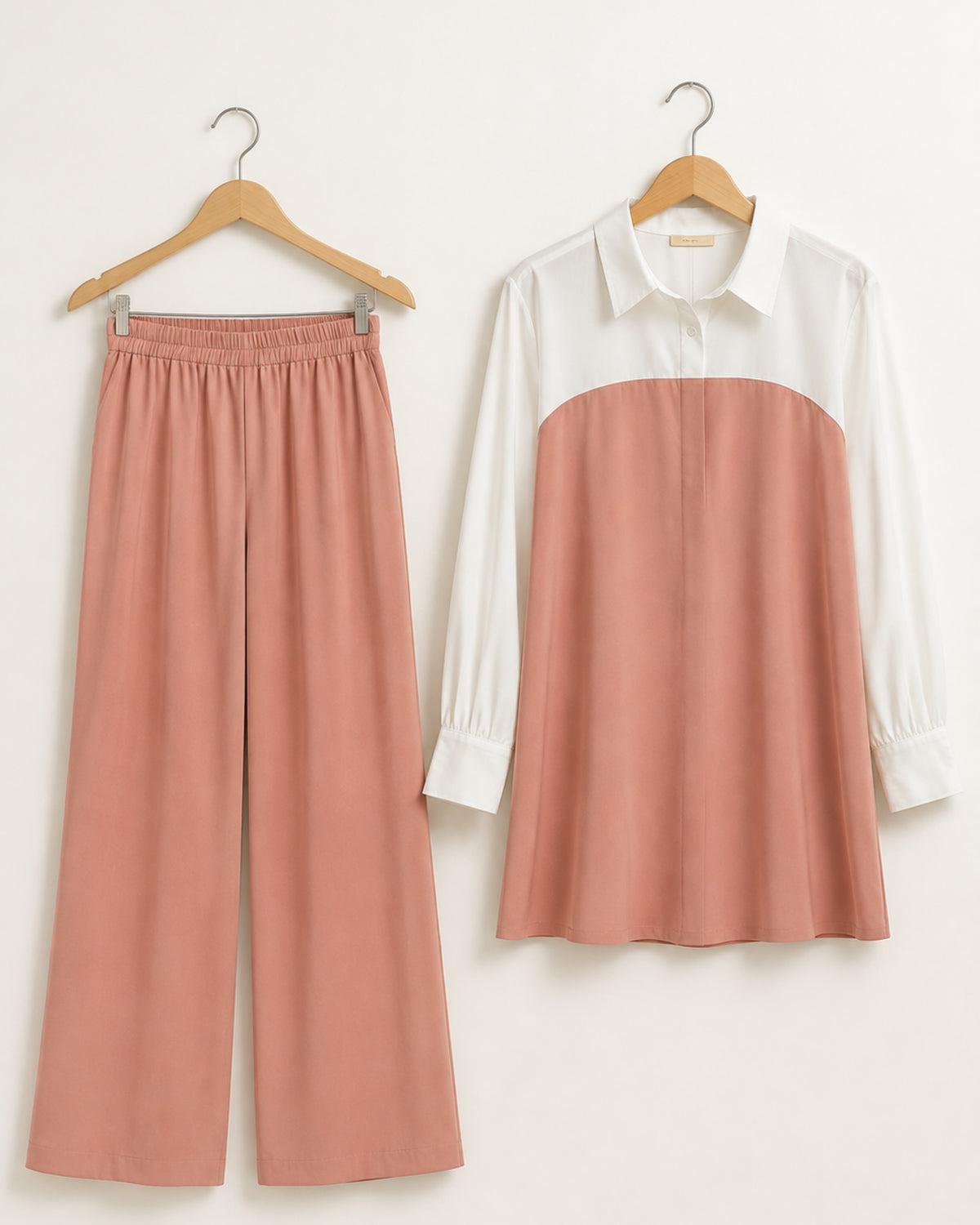Two-Piece Two Tone Co-Ord Set - Pink