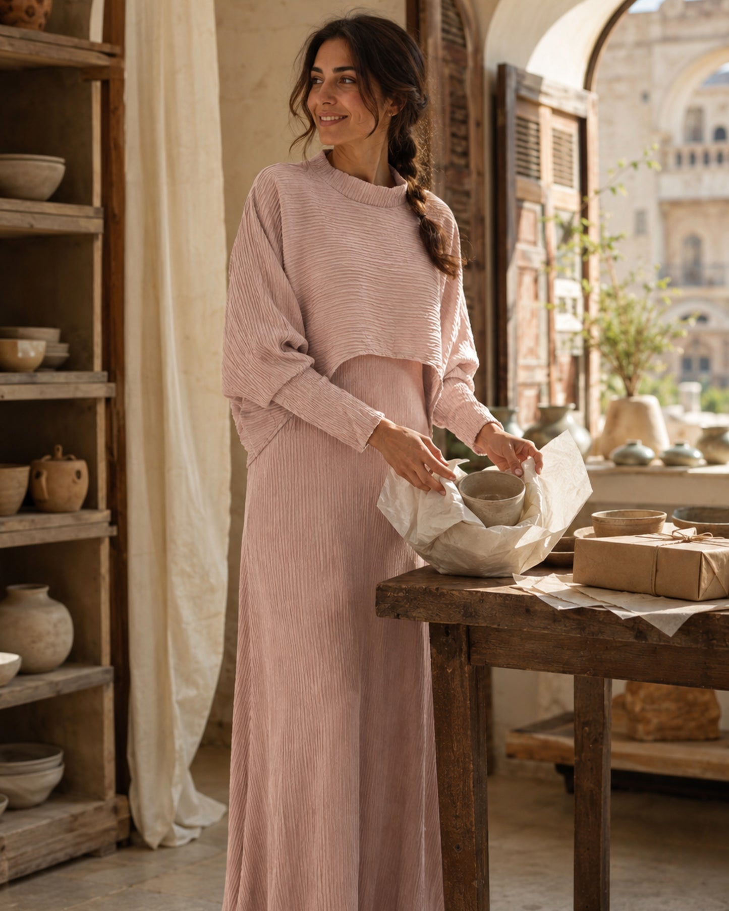 Two-piece Layered Set - Mauve