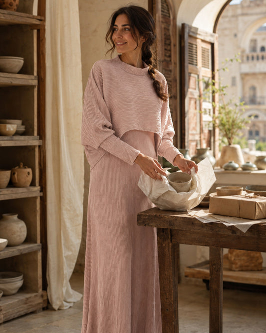 Two-piece Layered Set - Mauve