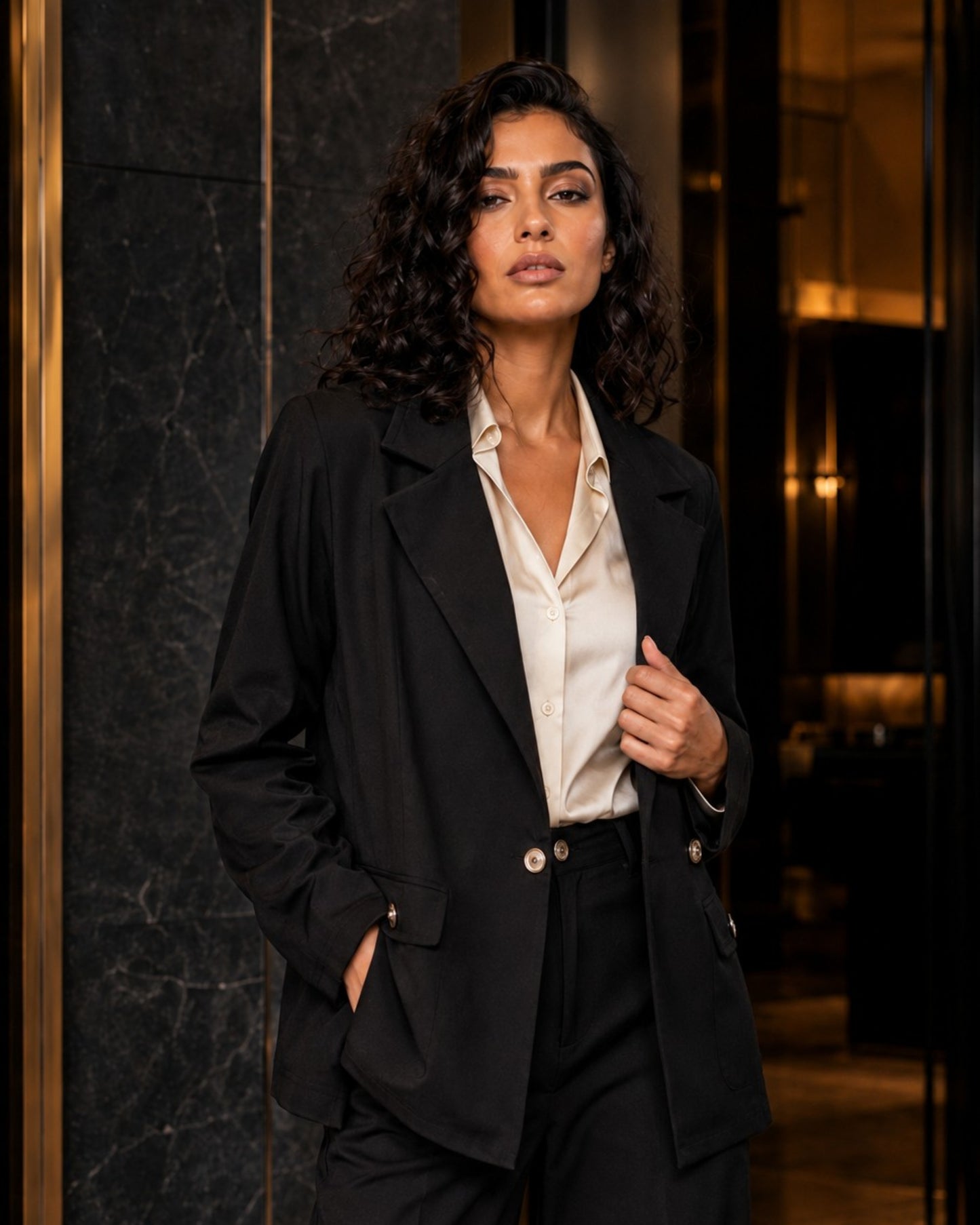 Two-piece Suit Blazer and Trouser - Black
