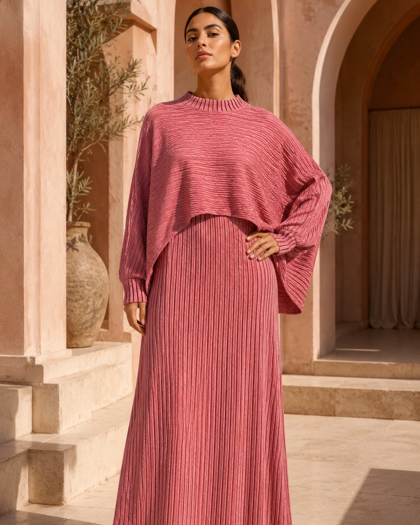 Two-piece Layered Set - Pink