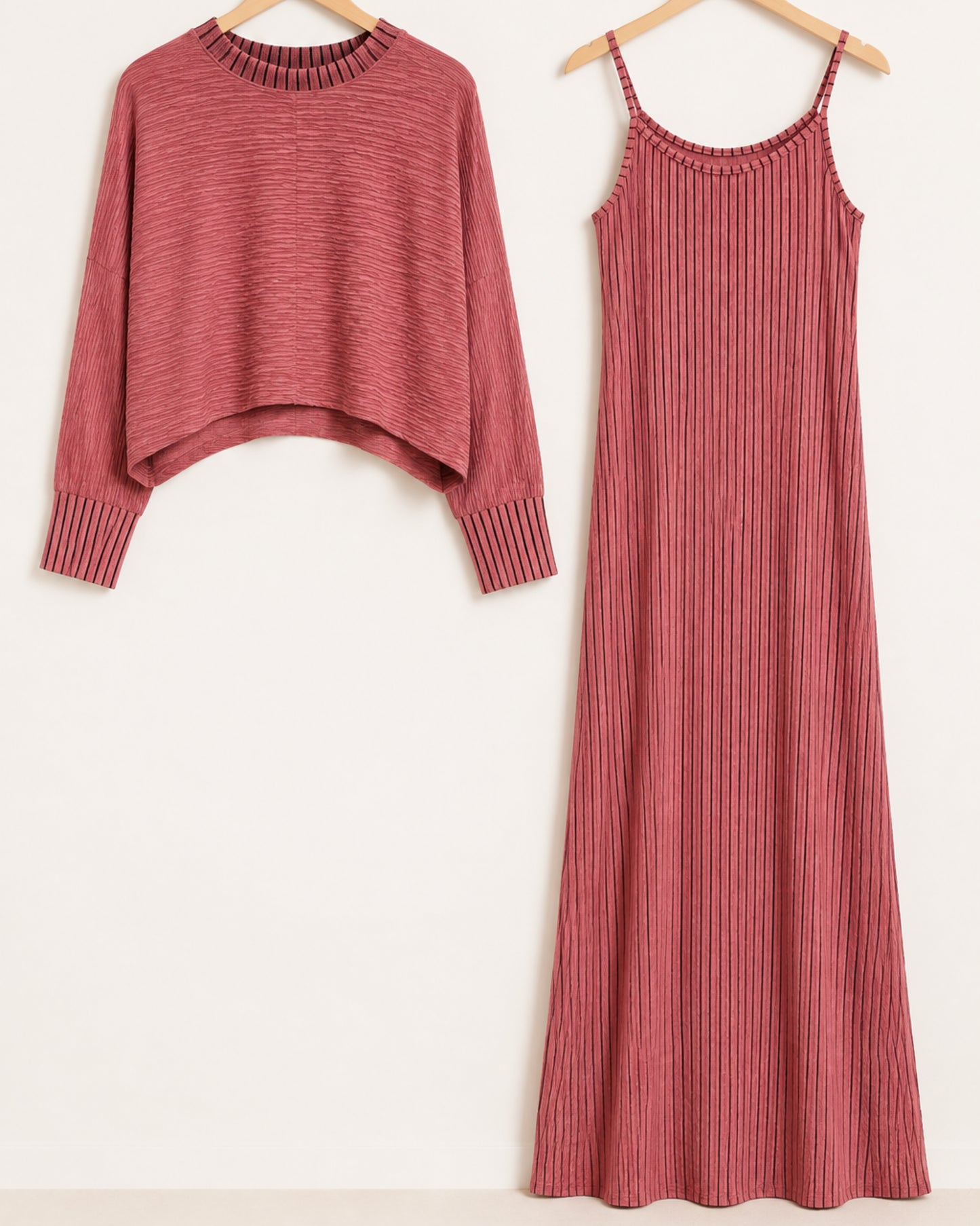 Two-piece Layered Set - Pink