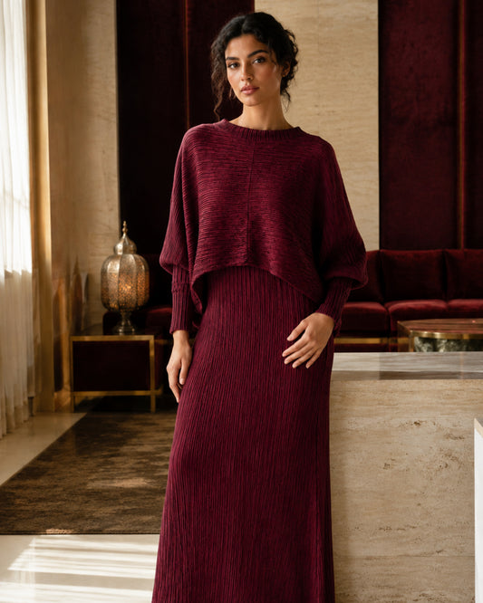 Two-piece Layered Set - Maroon