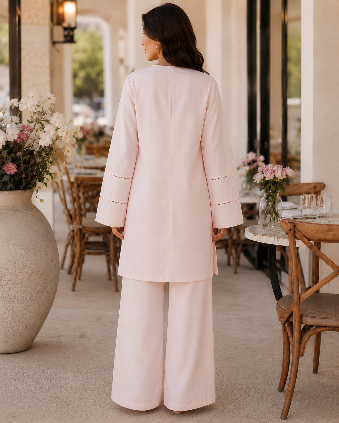 Cotton Two-Piece Kurta & Trouser - Pink