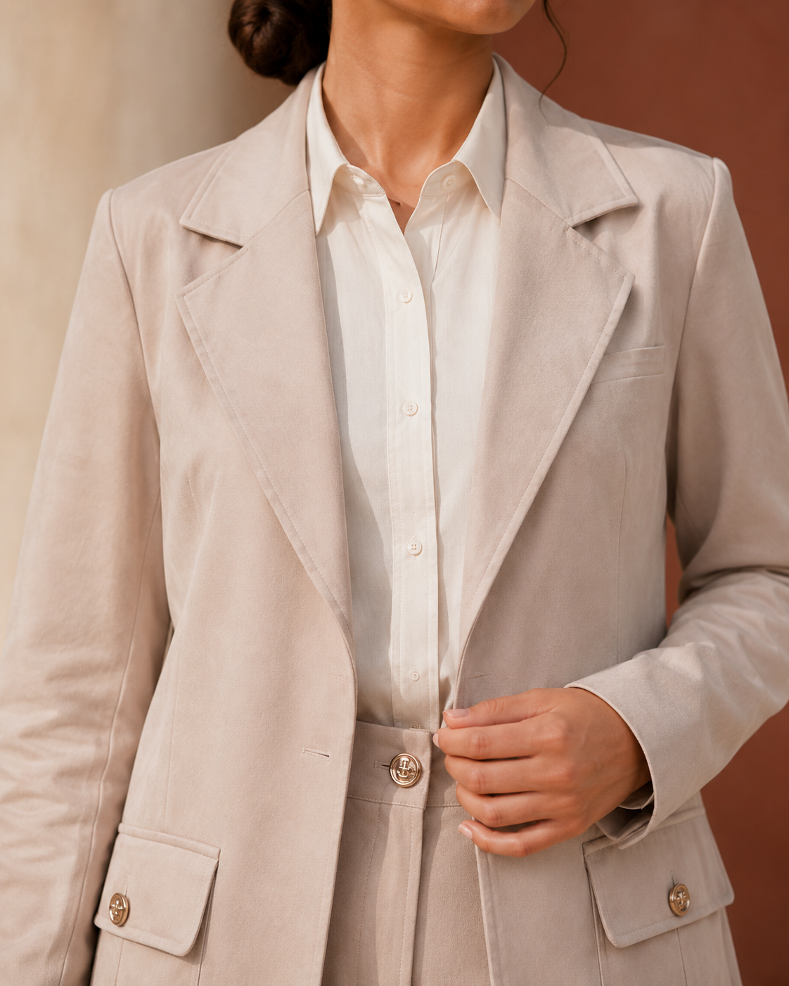 Two-piece Suit Blazer and Trouser - Beige