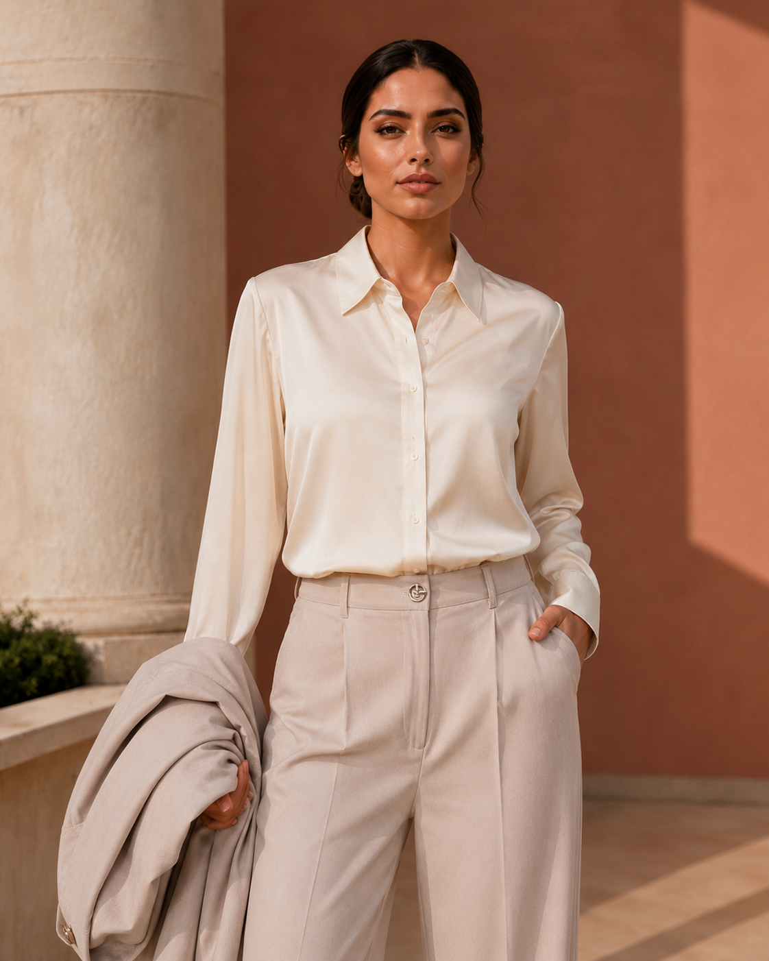 Two-piece Suit Blazer and Trouser - Beige