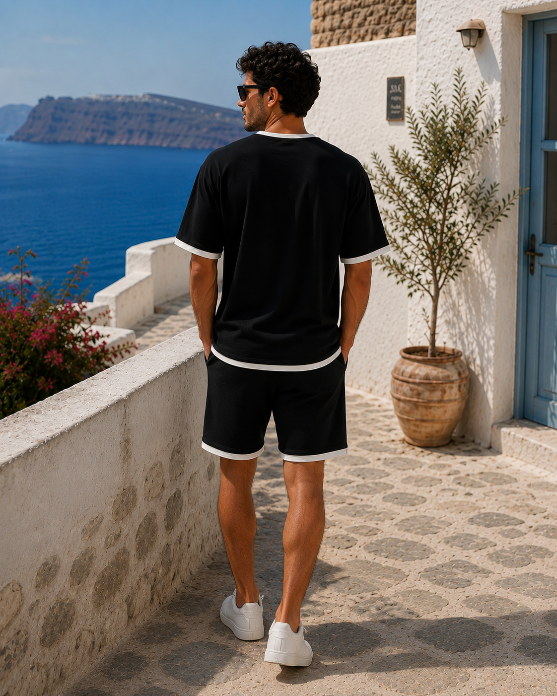 Men's Two-Piece Lounge Set - Black