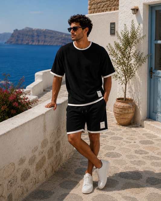 Men's Two-Piece Lounge Set - Black