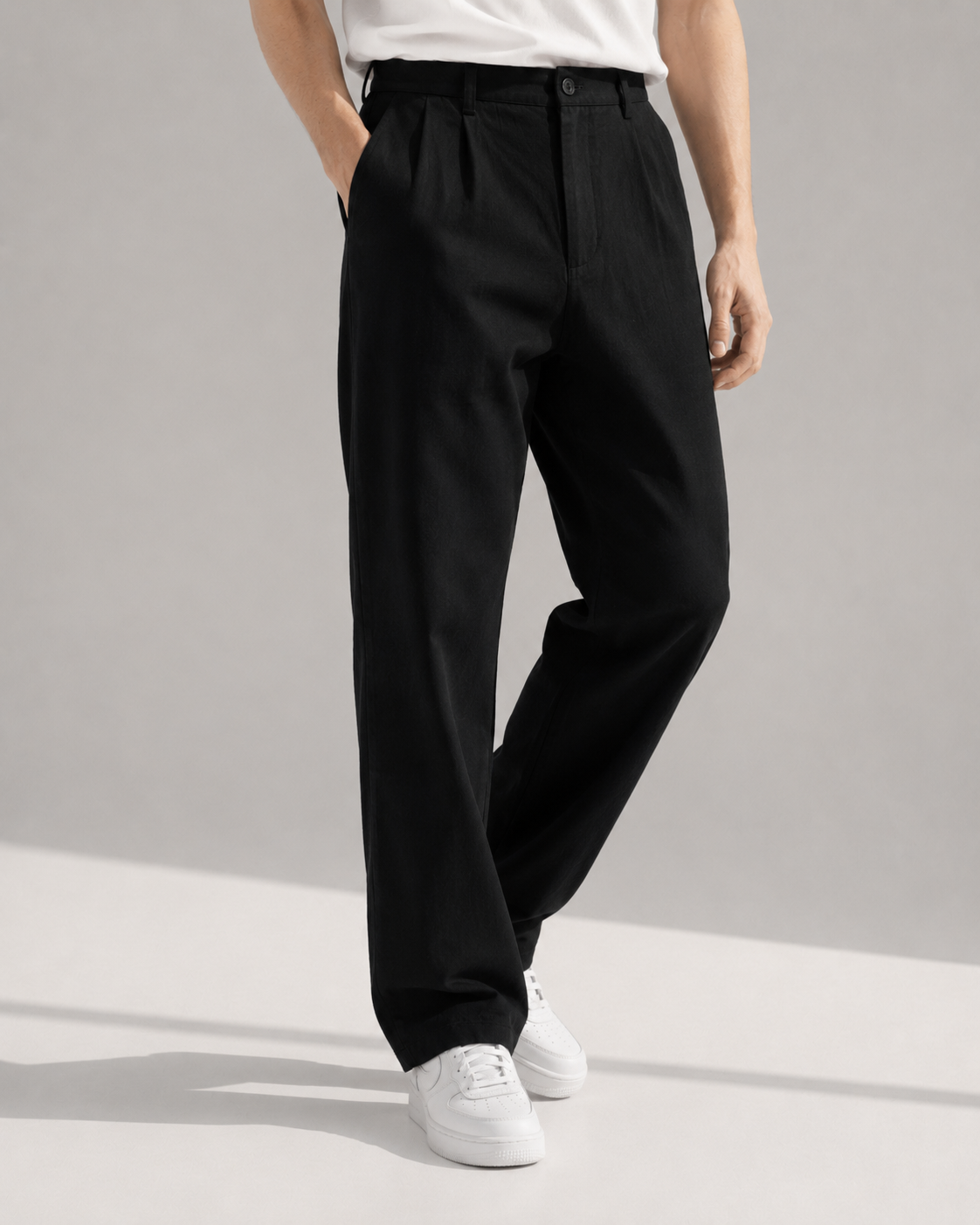 Classic Straight Fit Pants Black