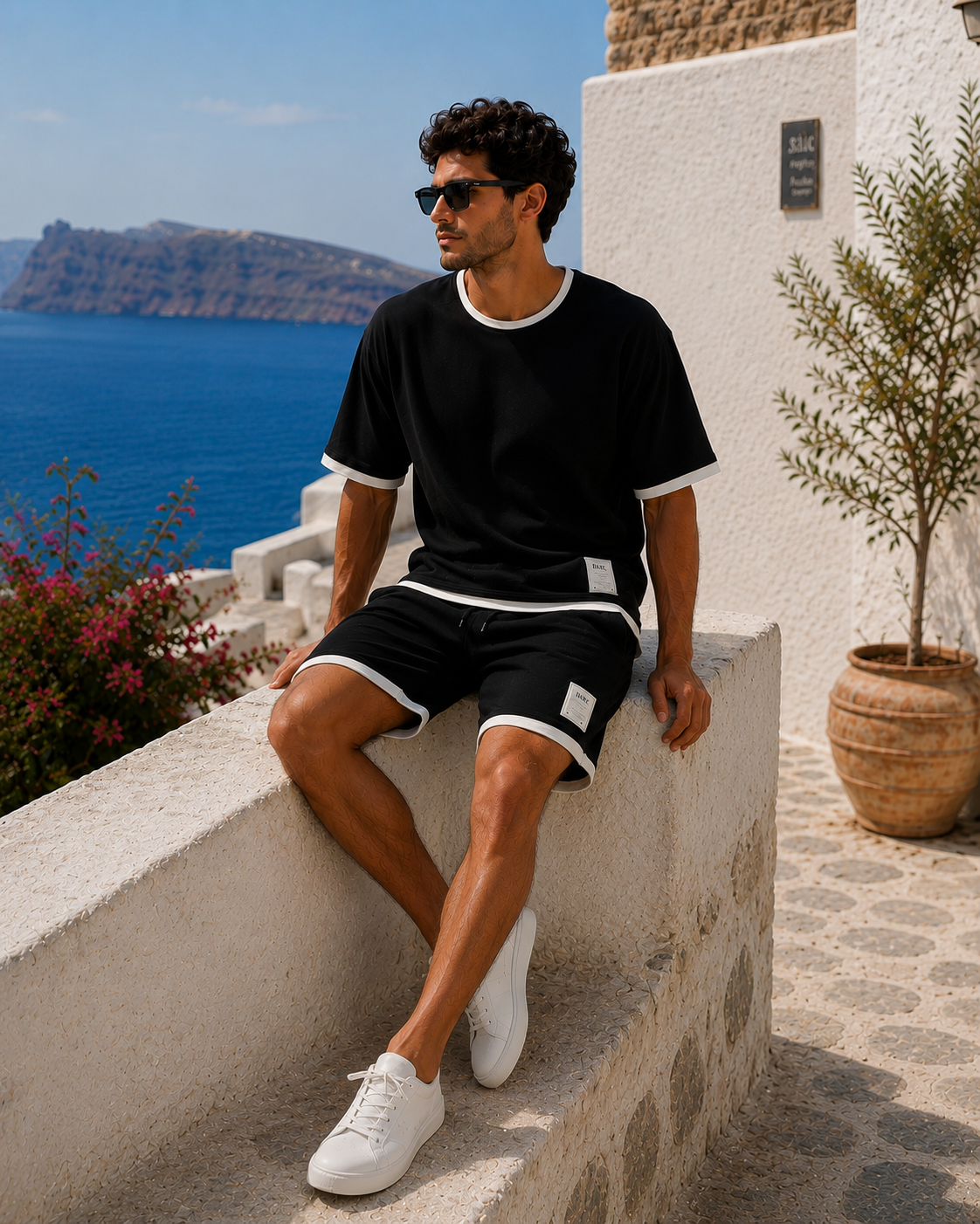 Men's Two-Piece Lounge Set - Black