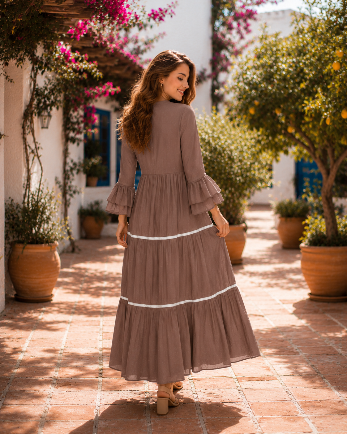Tiered Frock - Brown