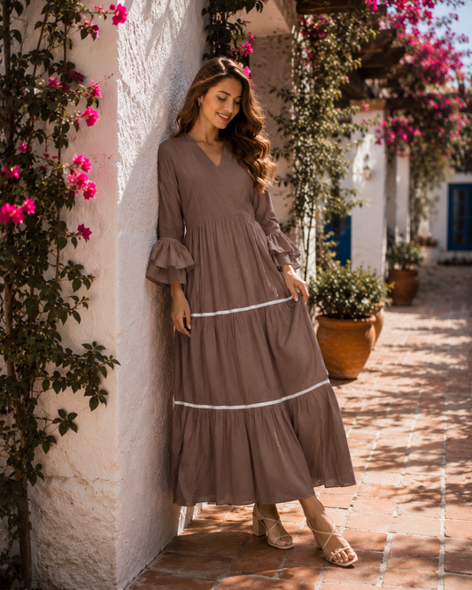 Tiered Frock - Brown