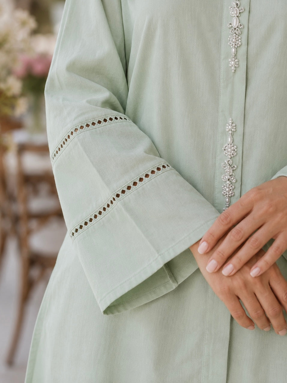 Cotton Two-Piece Kurta & Trouser - Mint Green