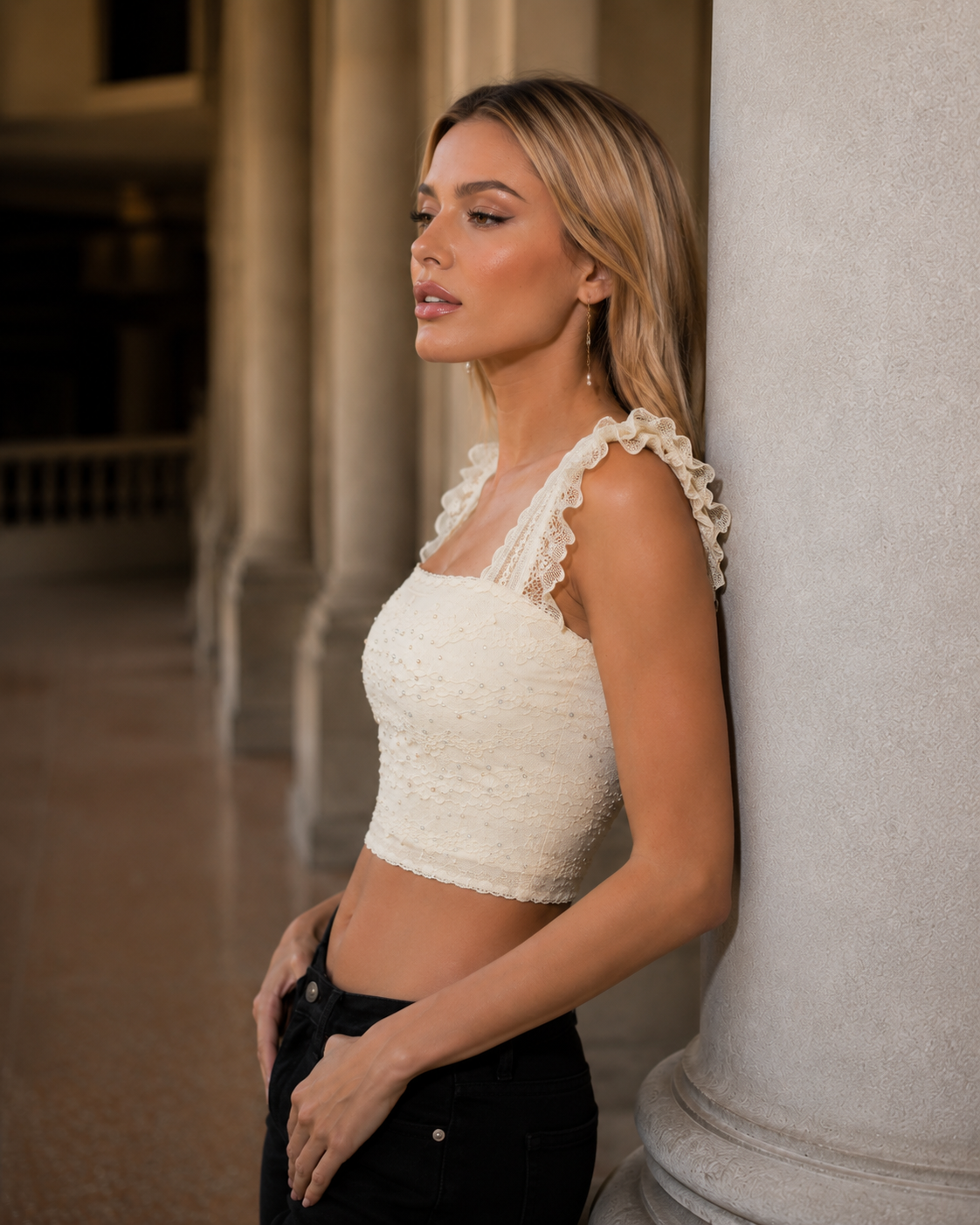 PEROTTI CAP SLEEVE - Ivory