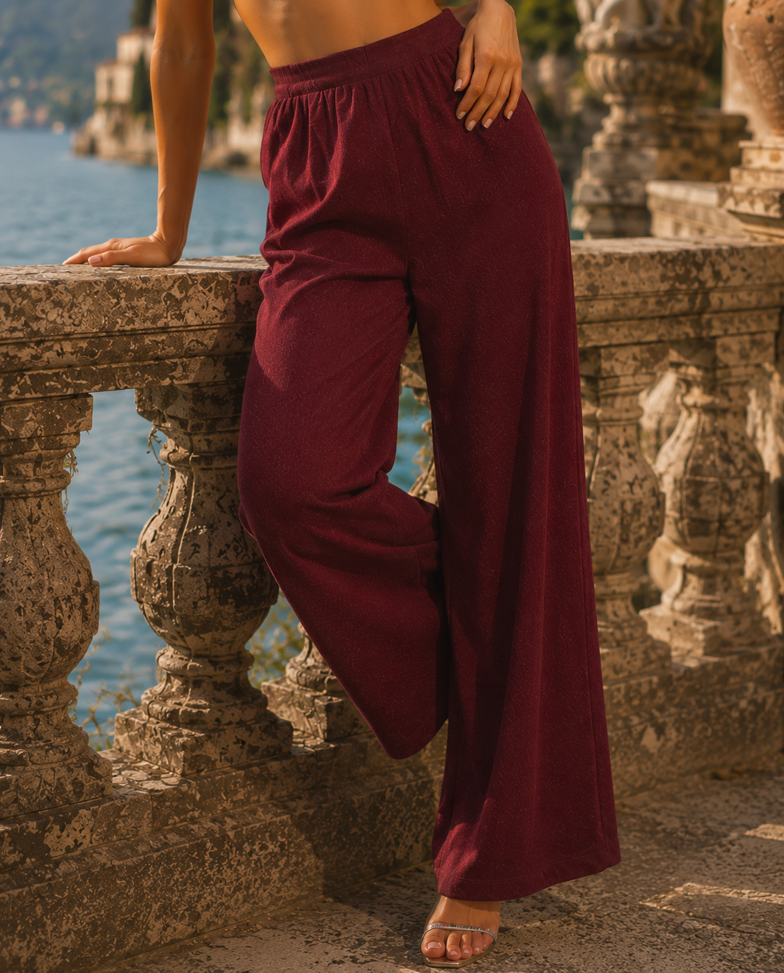 Ruffle Co-ord Maroon