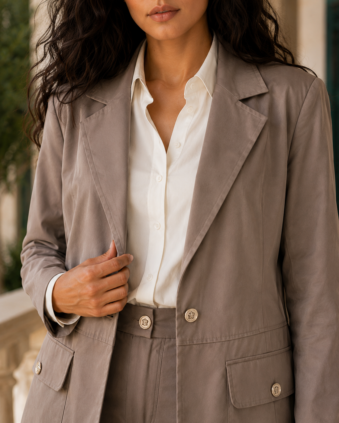 Two-piece Suit Blazer and Trouser - Taupe