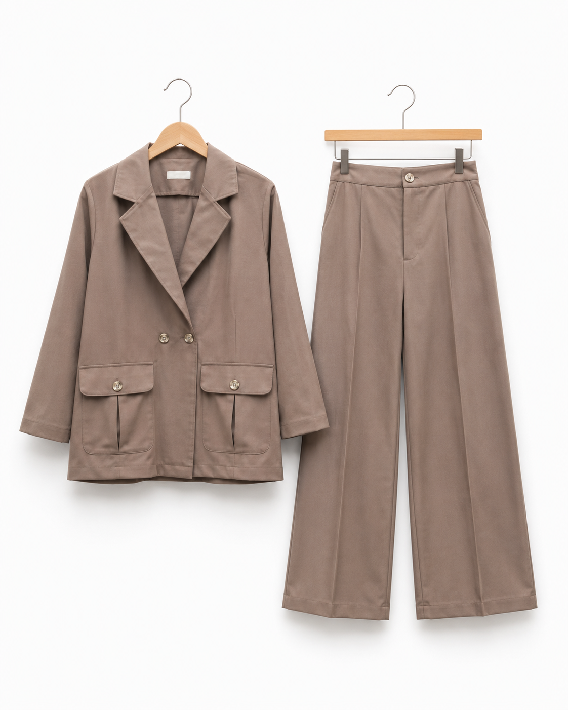 Two-piece Suit Blazer and Trouser - Taupe