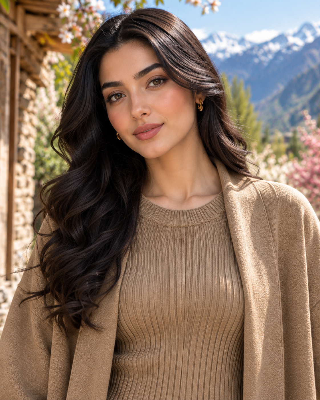 FW26 -Three-piece Long Coat  With Crew Neck Inner & Trouser - Taupe
