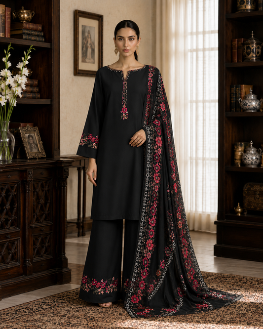 Women's Lawn 3-Piece Suit – Kriti Black