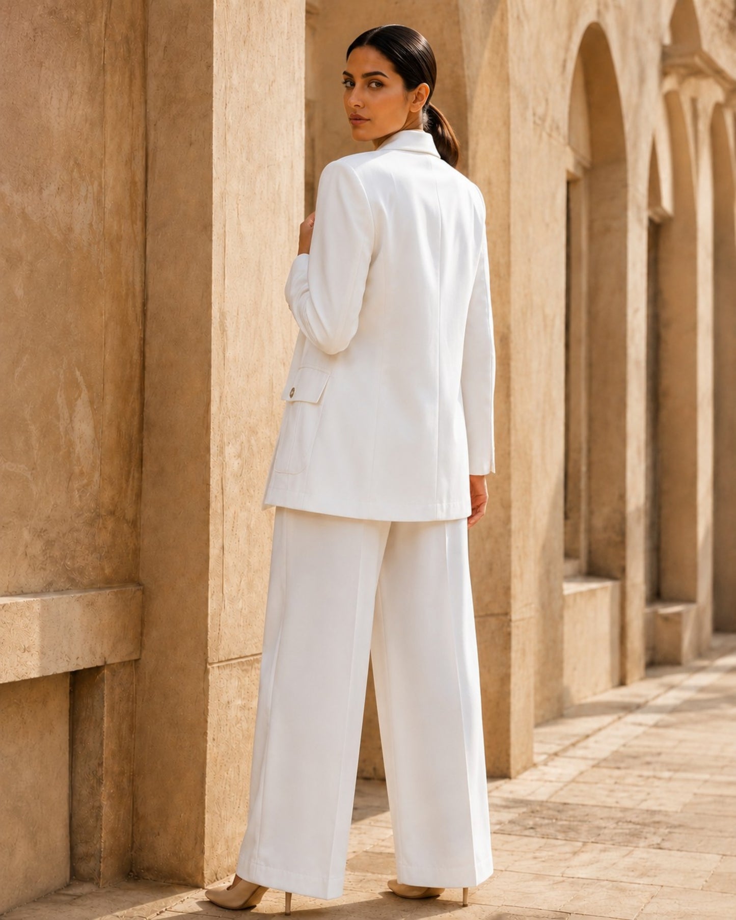 Two-piece Suit Blazer and Trouser - White