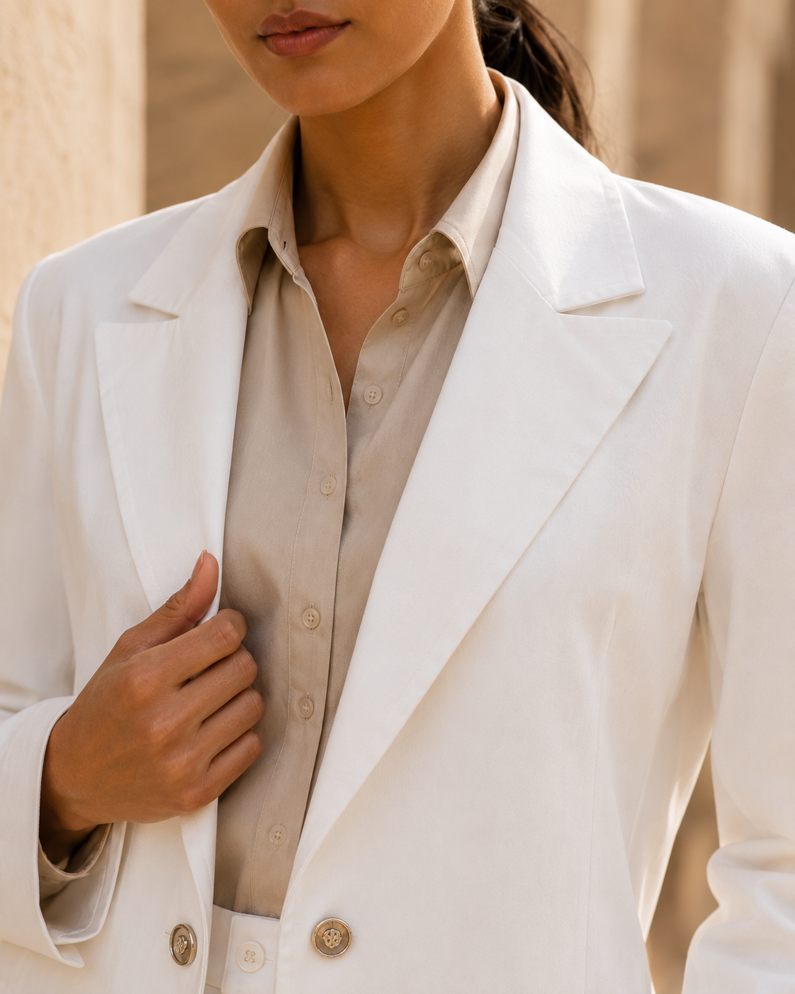 Two-piece Suit Blazer and Trouser - White