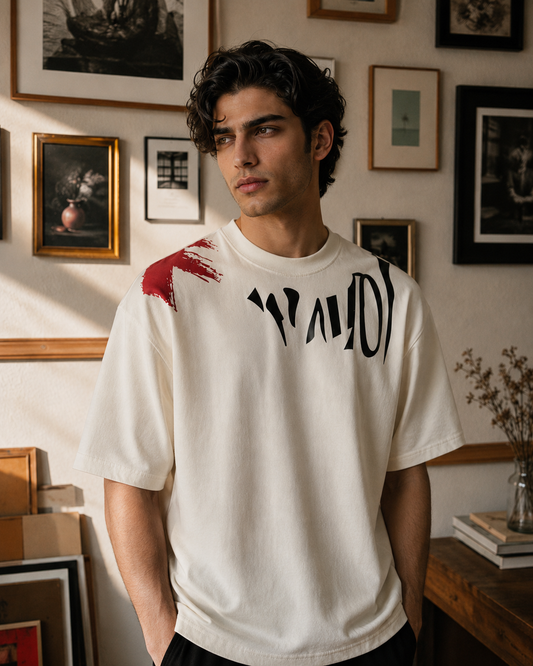 Graphic Print Oversized T-Shirt White