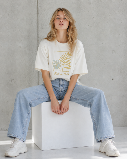 Just be calm Tee - White