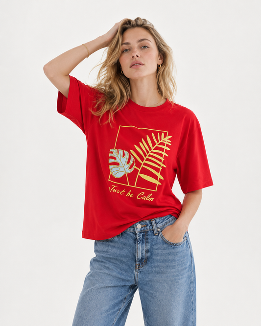 Just be calm Tee - Red