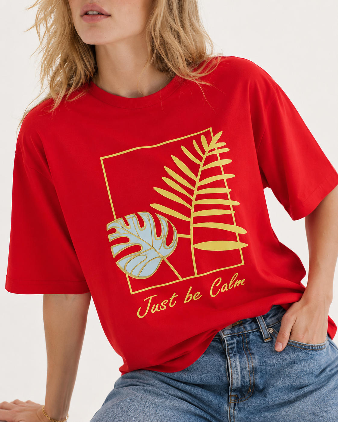 Just be calm Tee - Red