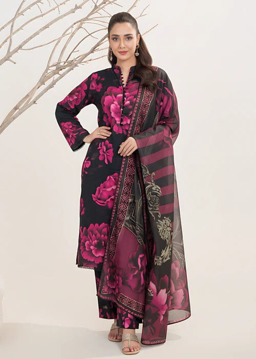 Women's Textured Lawn 3-Piece Suit – Dreamy Black