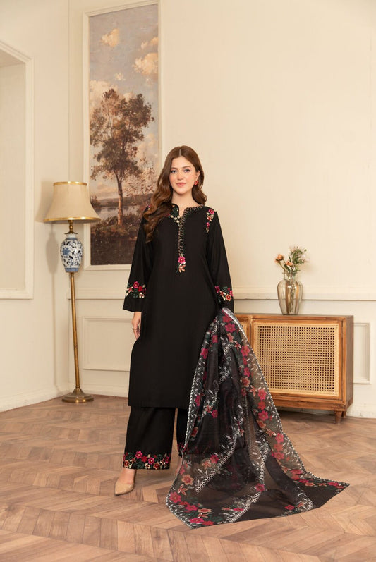 Women's Lawn 3-Piece Suit – Kriti Black