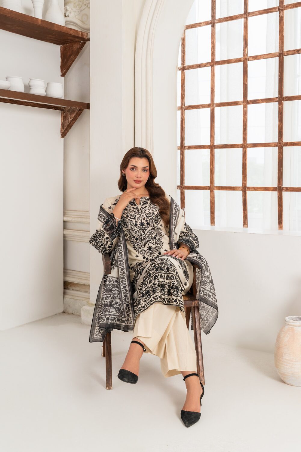 Women's Lawn 3-Piece Suit – Marwah