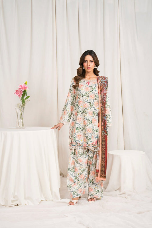 Women's Textured Lawn 3-Piece Suit – Velour