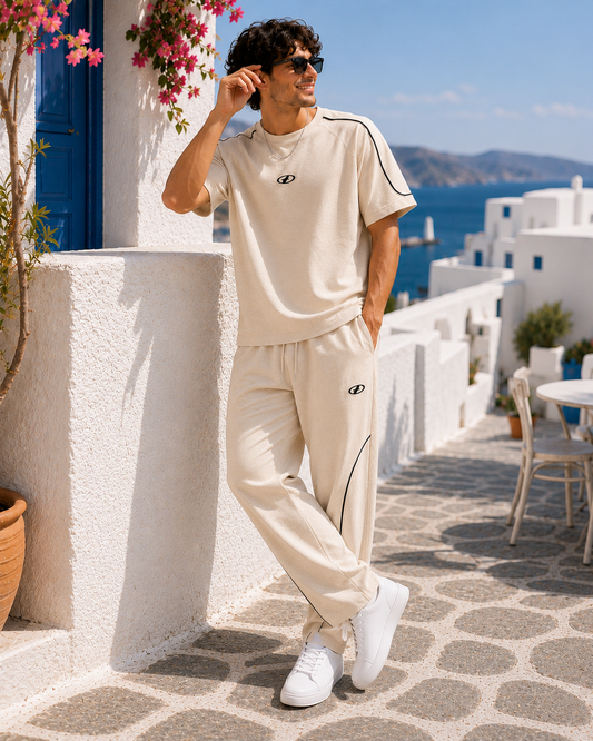 Men's Comfort Co-Ord Set - Cream