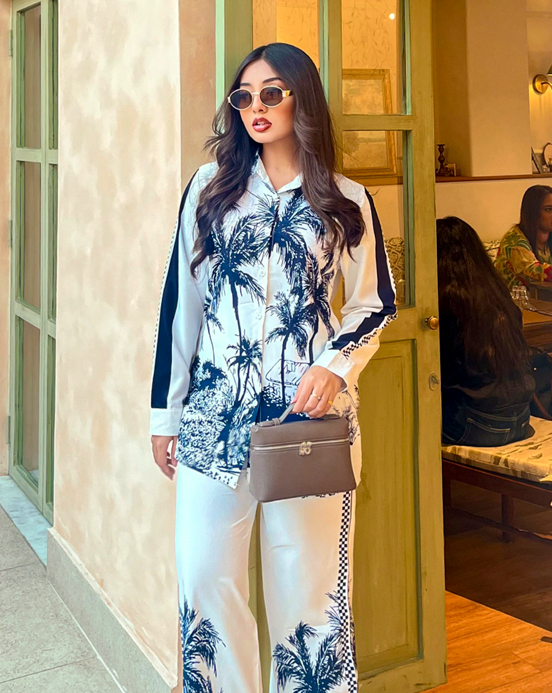 Tropical Co-ord (Shirt & Trouser) - Navy Blue